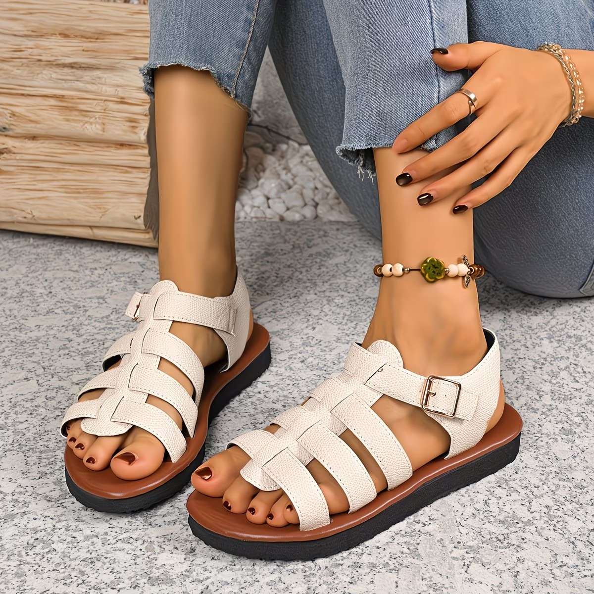 Women's Solid Color Platform Sandals