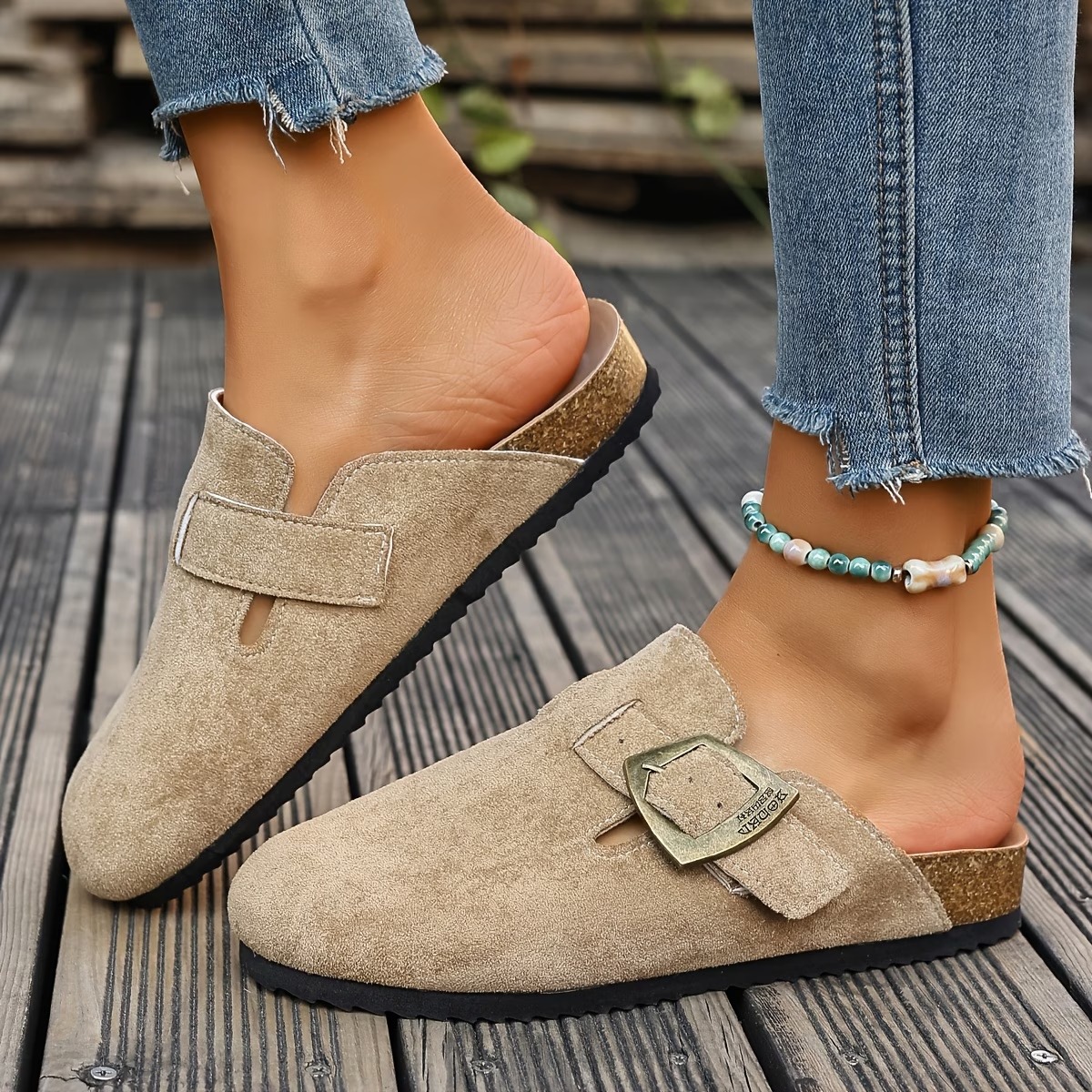 Women's Vintage Copper Buckle Loafers