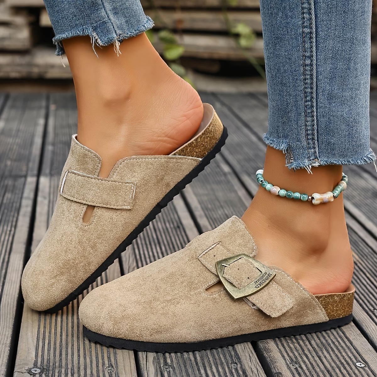 Women's Vintage Copper Buckle Loafers