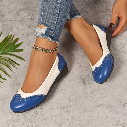 Women's Color Block Wedge Loafers