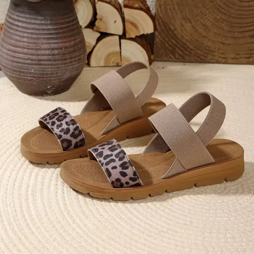Women’s Elasticated Wedge-Heeled Casual Sandals