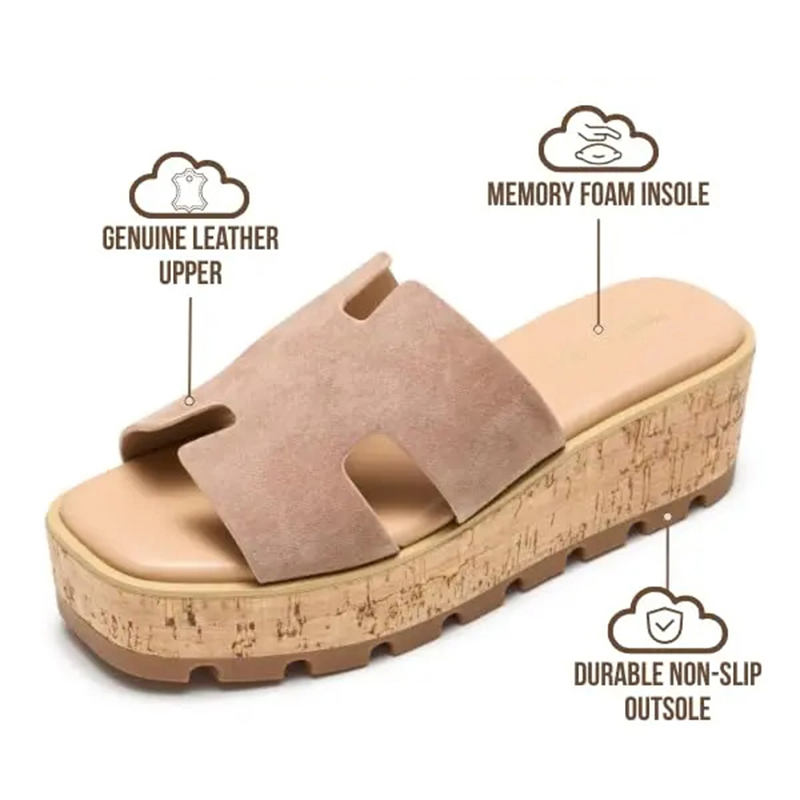 Women's Genuine Leather Wedge Sandals