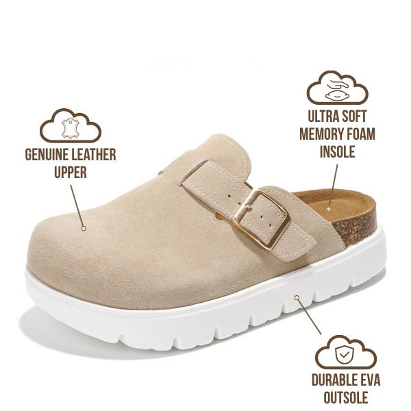 Women's Genuine Leather Platform Clogs