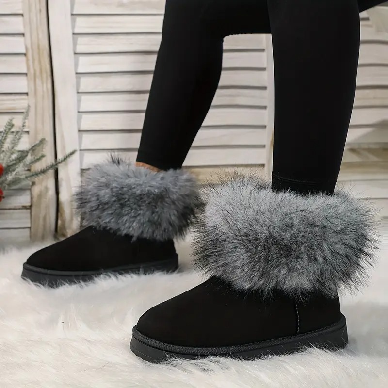Thick Fur Trim Winter Snow Boots