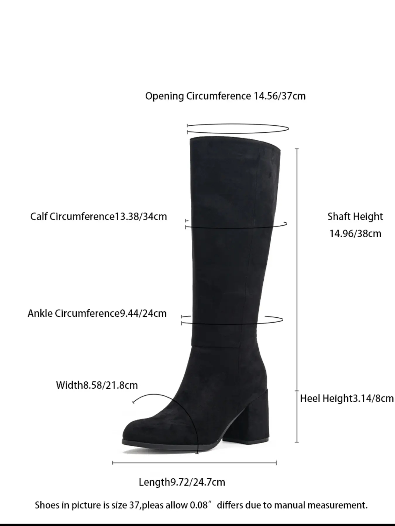 Women's Solid Color Round Toe Boots