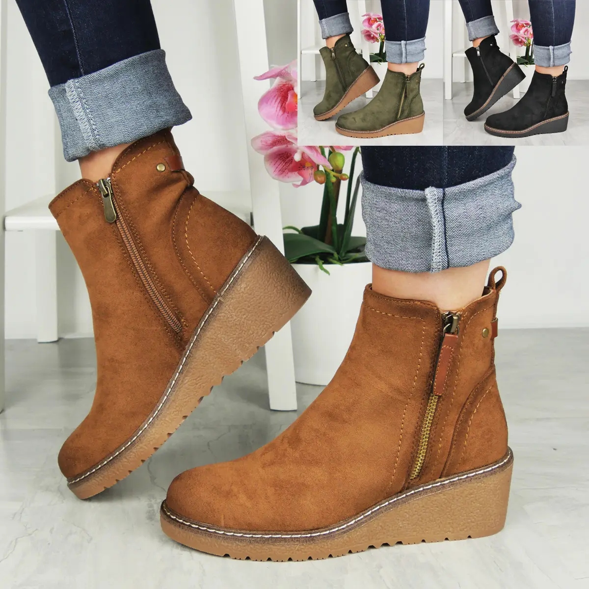 Women's Lined Zip Warm Boots