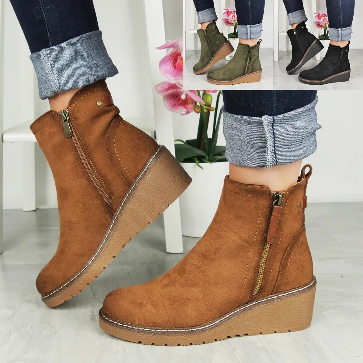 Women's Lined Zip Warm Boots