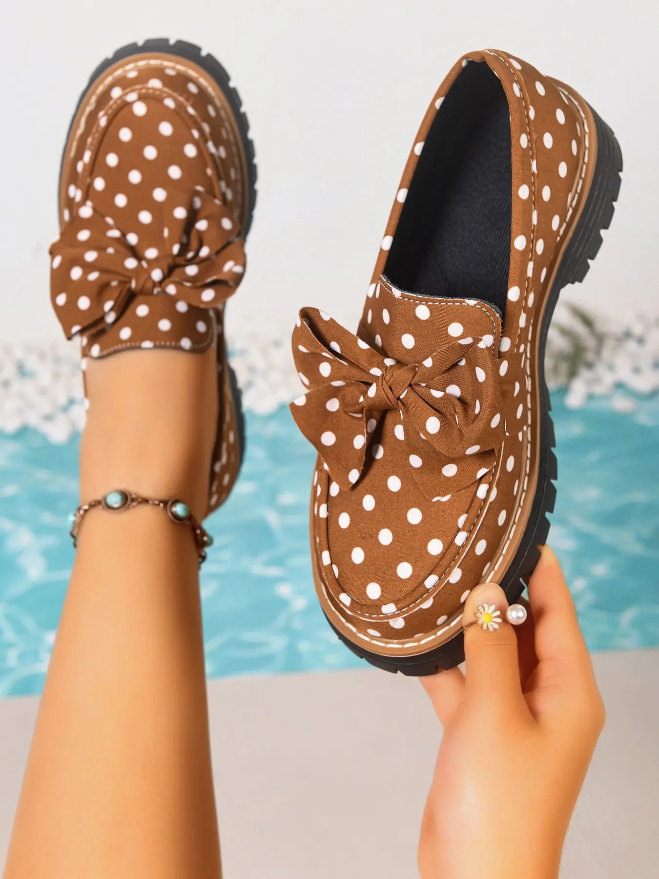 Women's Zebra Stripe Bow Loafers