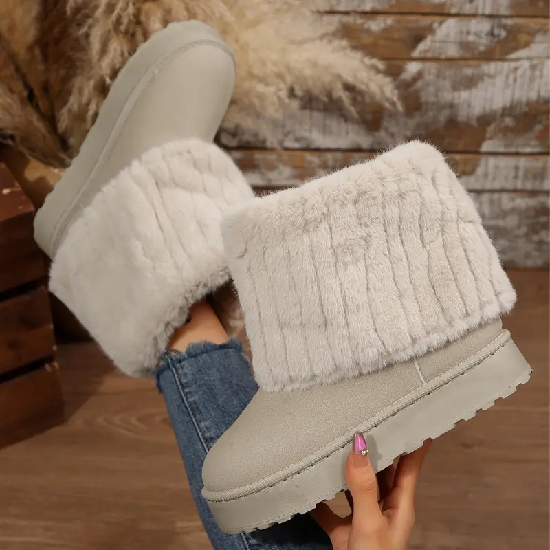 Women's Fluffy Faux Lined Snow Boots