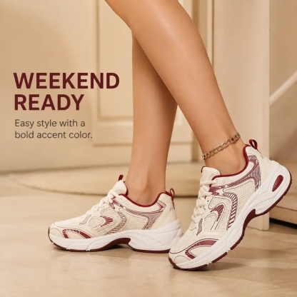 Women's Lace-Up Walking Sneakers