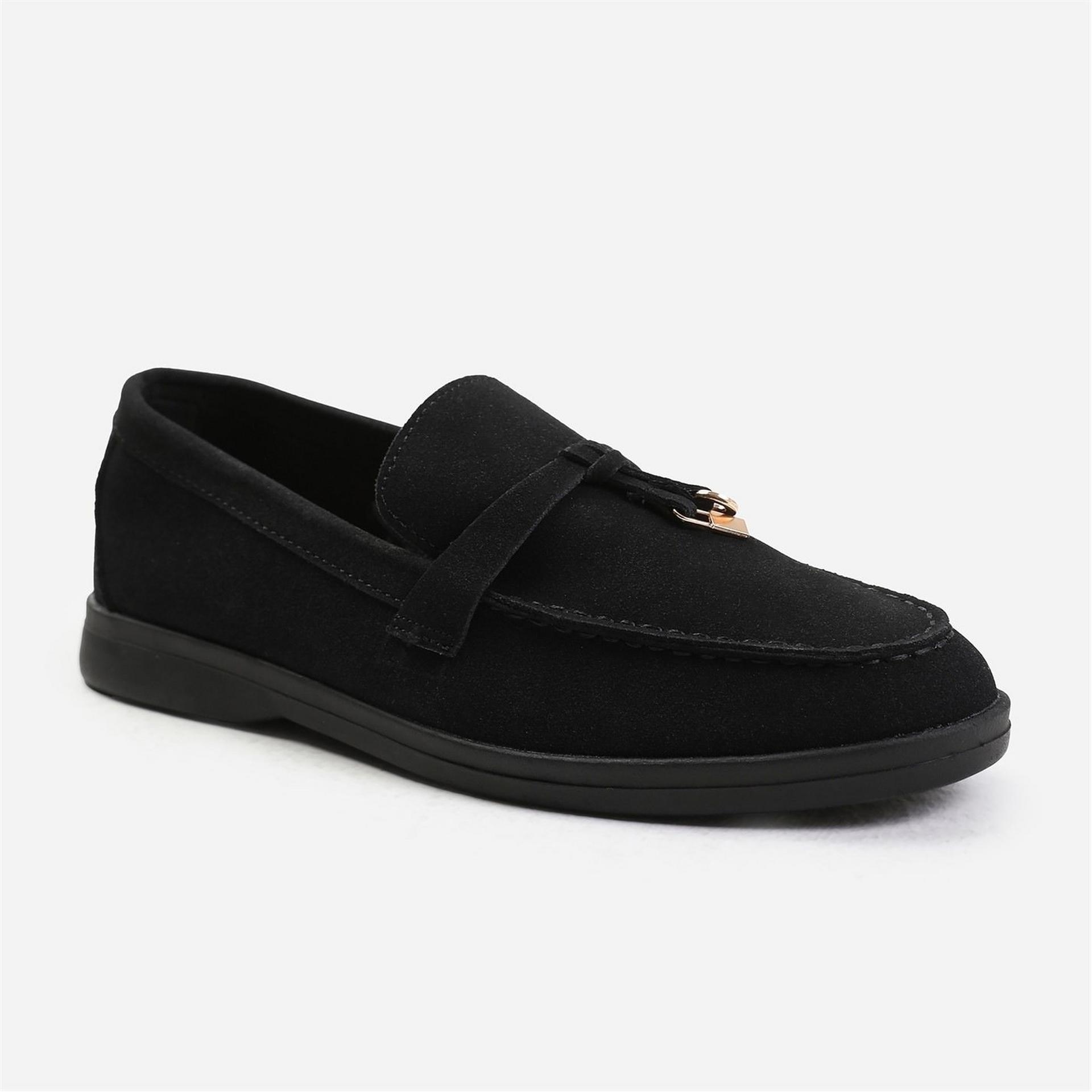 Women's Suede Pegasus Slip On Trim Loafers