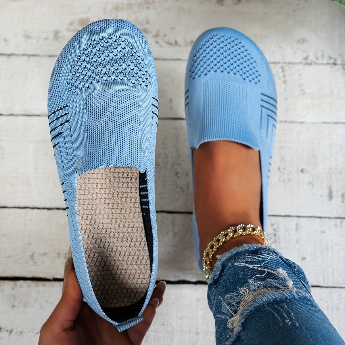 Women's Striped Mesh Flats