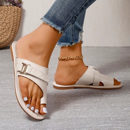 Stylish Solid Color Slide Sandals