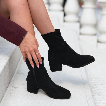 Fax Suede Ankle Boots