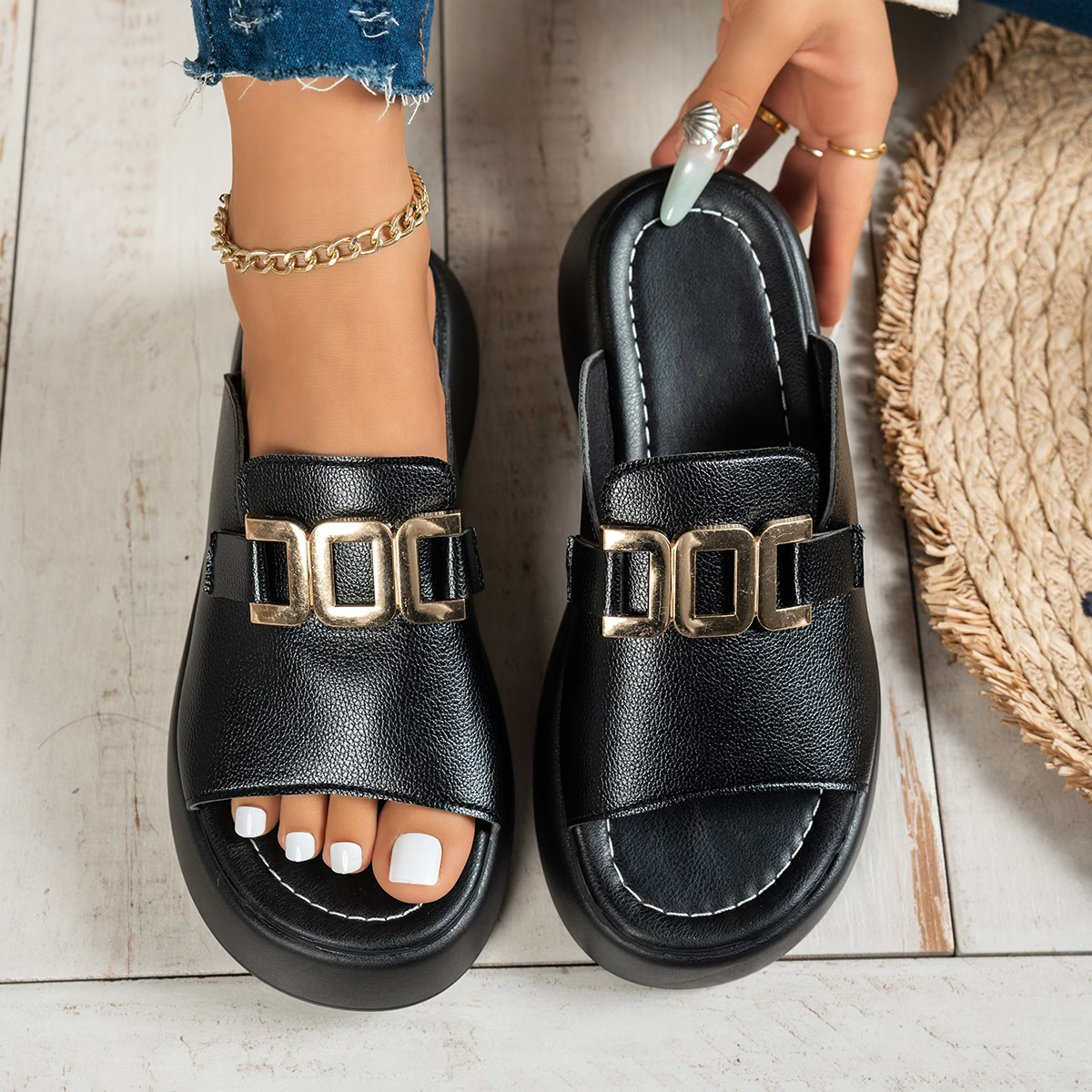 Women's Premium Buckle Slippers
