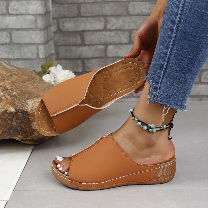 ⭐ Last Day Sale 50% OFF ⭐ Bred Strap Platform Peep Toe Tofflor