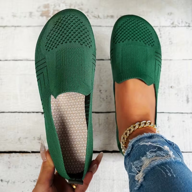 Women's Striped Mesh Flats