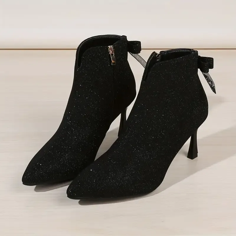 Women's Zip Up Chic Bowknot Boots