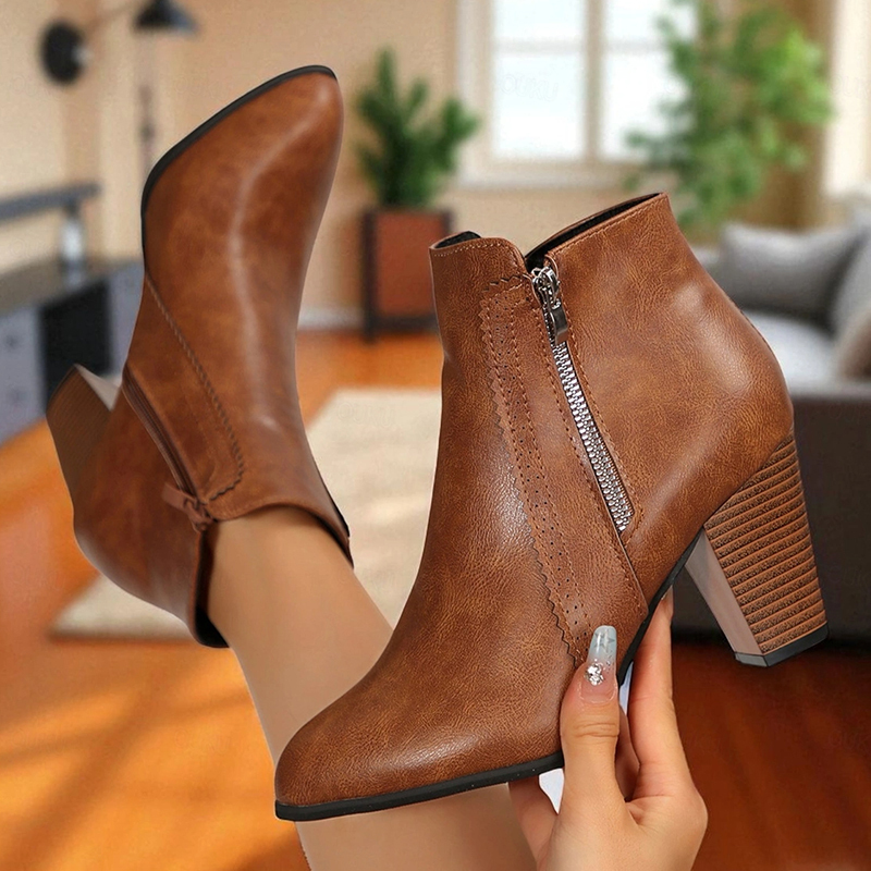 Women's Faux Leather Ankle Boots