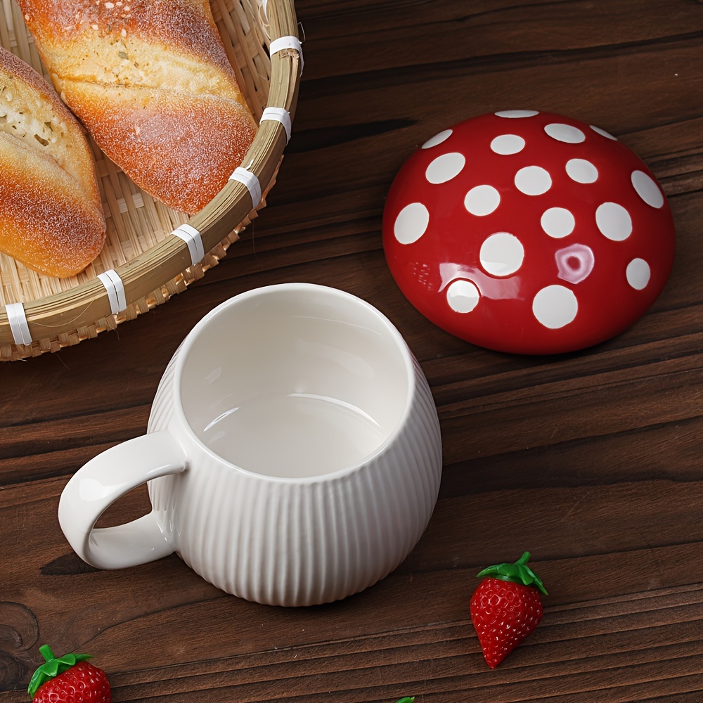 Mushroom-Shaped Ceramic Mug with Lid