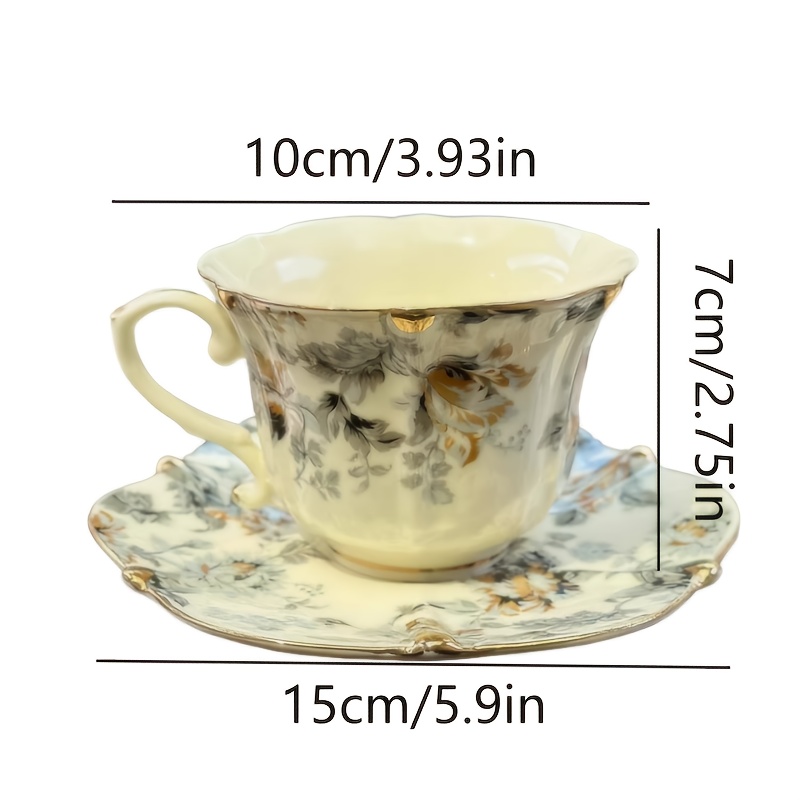 Vintage Floral Porcelain Teacup & Saucer Set