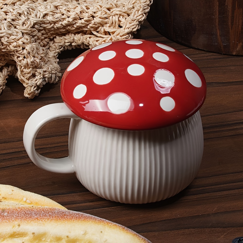 Mushroom-Shaped Ceramic Mug with Lid