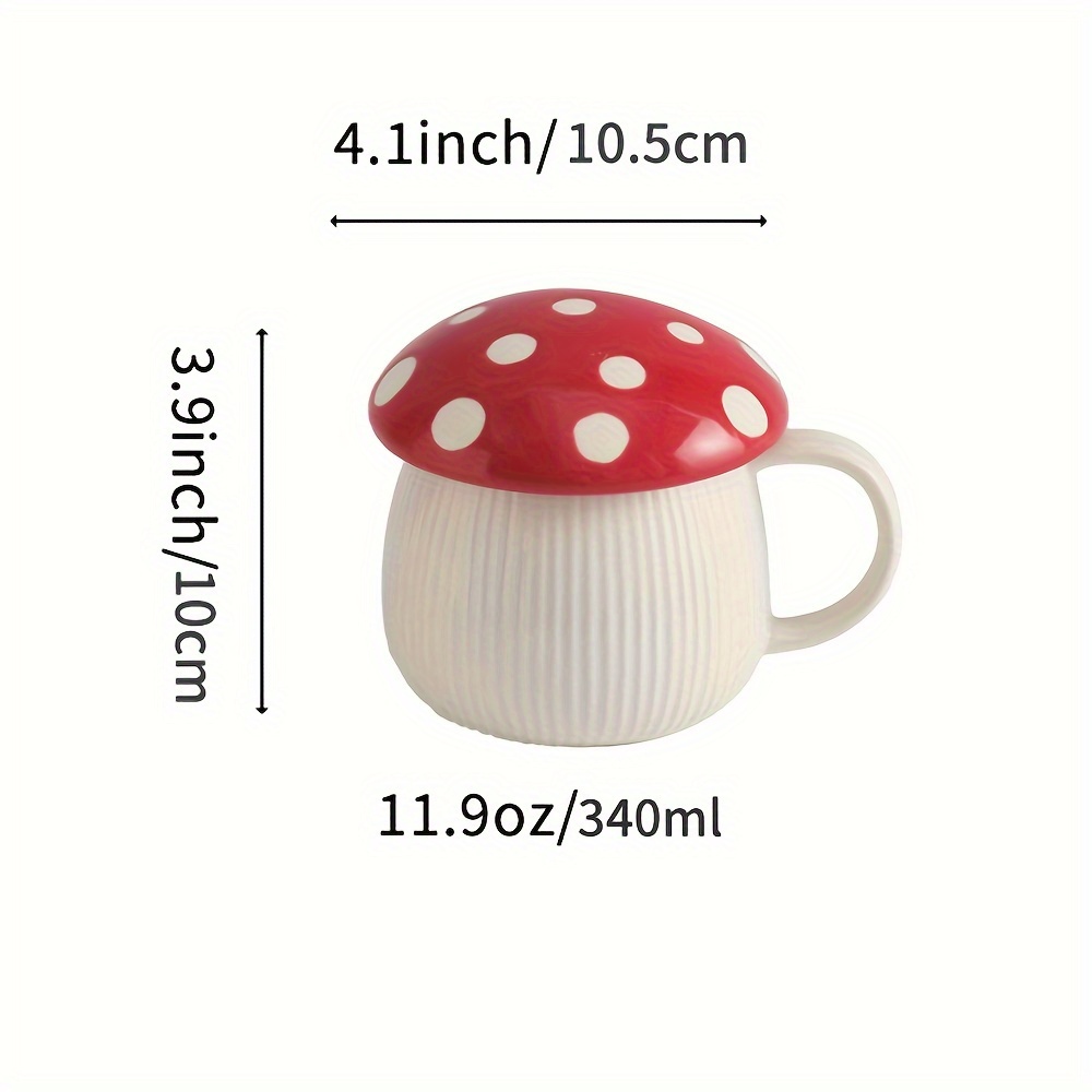 Mushroom-Shaped Ceramic Mug with Lid
