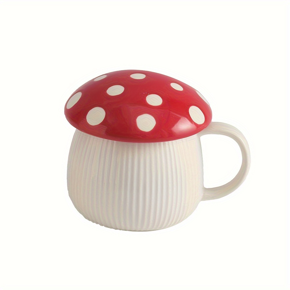 Mushroom-Shaped Ceramic Mug with Lid