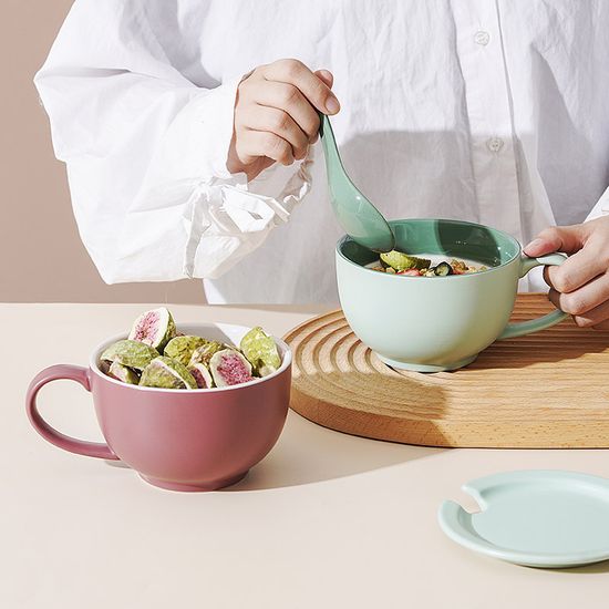 Ceramic Breakfast Oatmeal Cup Large Capacity Cereal Milk Cup Big Coffee Mug