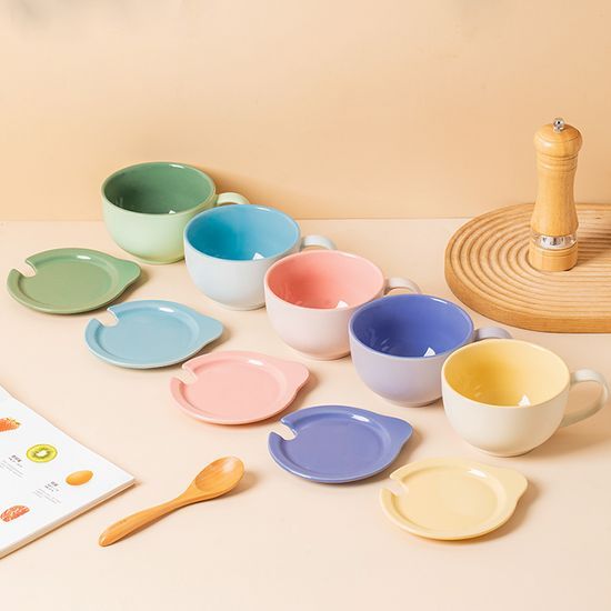 Breakfast Ceramic Large Cup Round Mugs Coffee Cup Ceramic Yogurt Cup