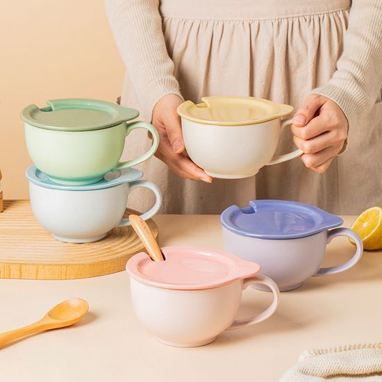 Breakfast Ceramic Large Cup Round Mugs Coffee Cup Ceramic Yogurt Cup