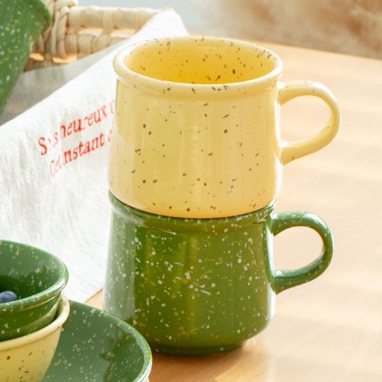 Ins Style Speckle Design Ceramic Cup Latte Coffee Tea Milk Mug for Gift