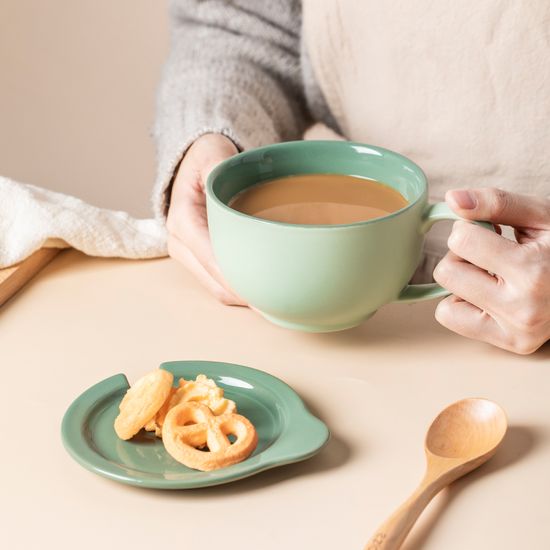 Breakfast Ceramic Large Cup Round Mugs Coffee Cup Ceramic Yogurt Cup