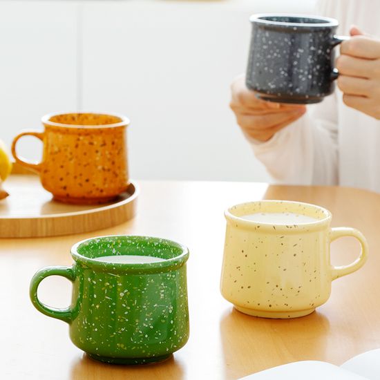 Ins Style Speckle Design Ceramic Cup Latte Coffee Tea Milk Mug for Gift