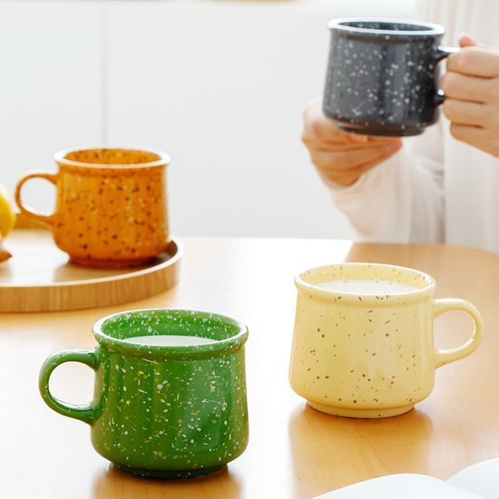 Ins Style Speckle Design Multi-Colored Ceramic Cup Latte Coffee Tea Milk Mug