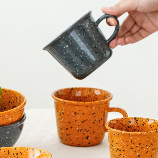 Ins Style Speckle Design Ceramic Cup Latte Coffee Tea Milk Mug for Gift