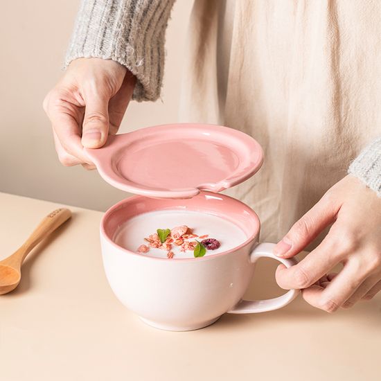 Large Size Colorful Cereal Microwave Soup Mug Stoneware Cup