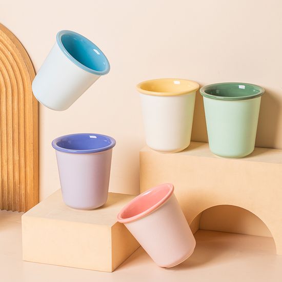 Matte Multi-Colored Espresso Cup Set Coffee Tea Ceramics Stoneware Mug