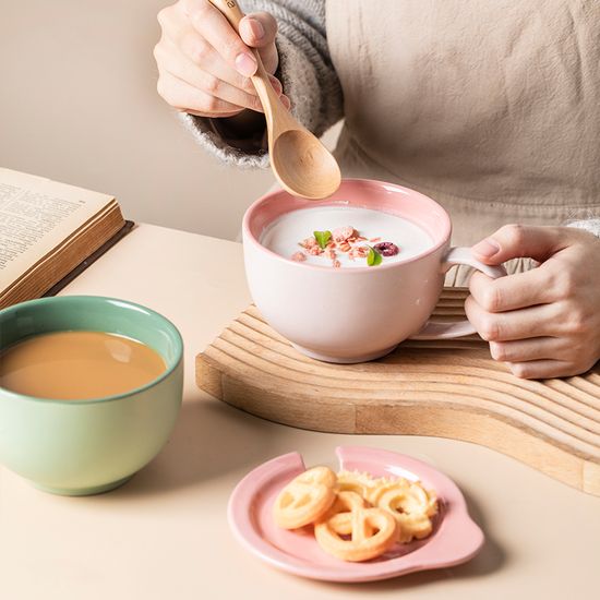 Breakfast Ceramic Large Cup Round Mugs Coffee Cup Ceramic Yogurt Cup