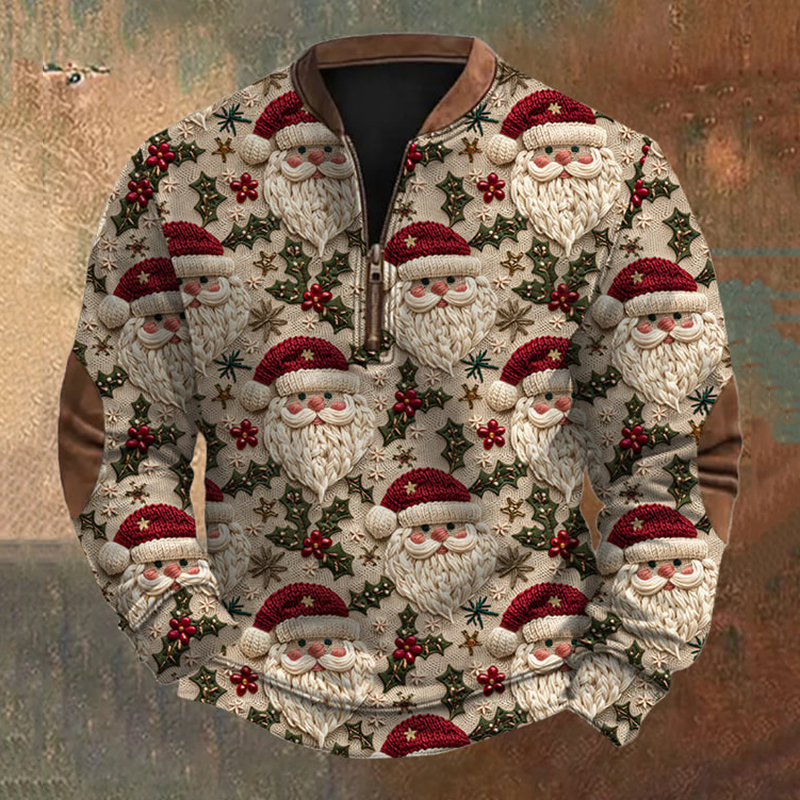 Men's Vintage Christmas Print Sweatshirt