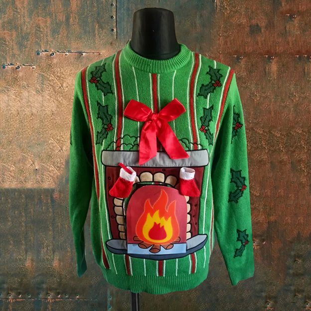 Funny Christmas Knitted Print Ugly Sweater