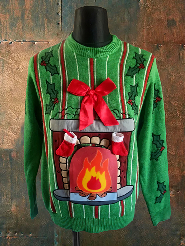 Funny Christmas Knitted Print Ugly Sweater