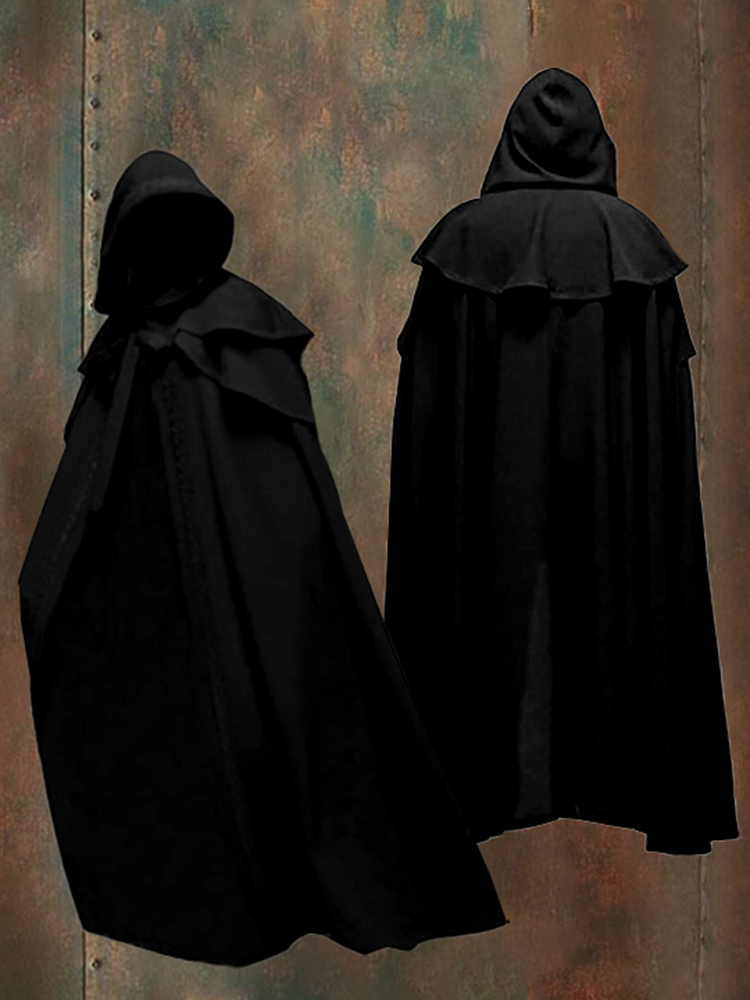 Medieval Multi-Colored Cloak Gothic Men's Long Hooded Cloak