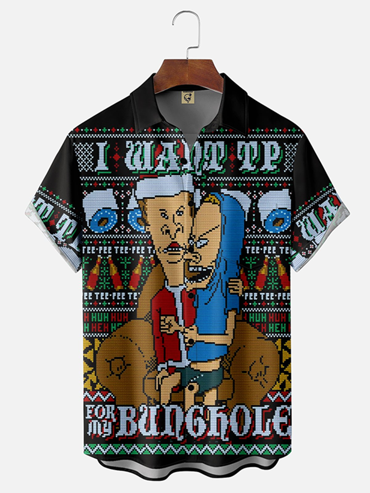 Men's I Want Tp Beavis Christmas Print Shirt