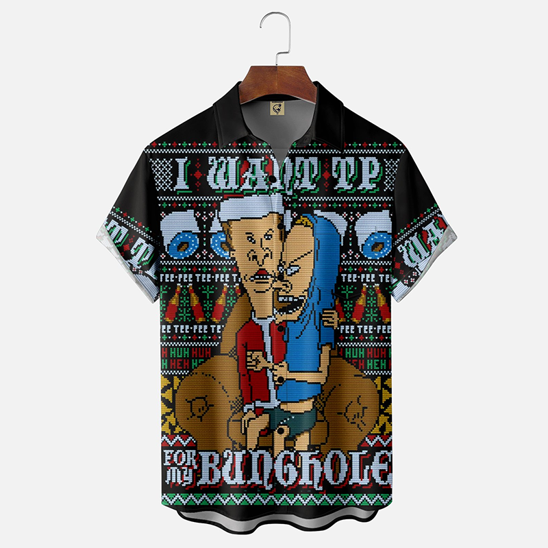 Men's I Want Tp Beavis Christmas Print Shirt