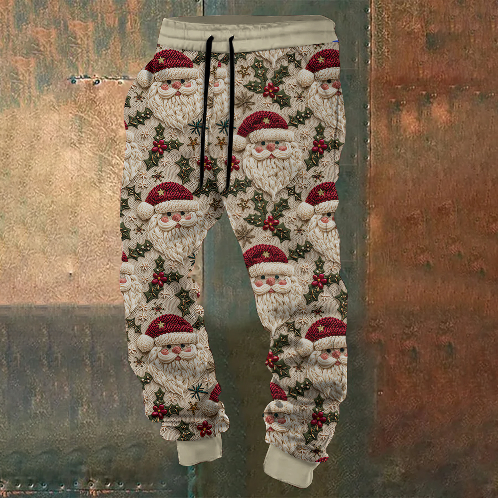 Men's Funny Christmas Santa Printed Casual Pants