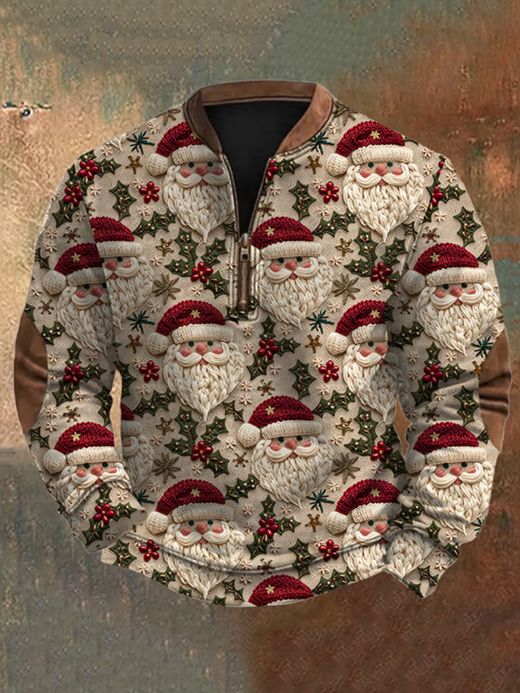 Men's Vintage Christmas Print Sweatshirt