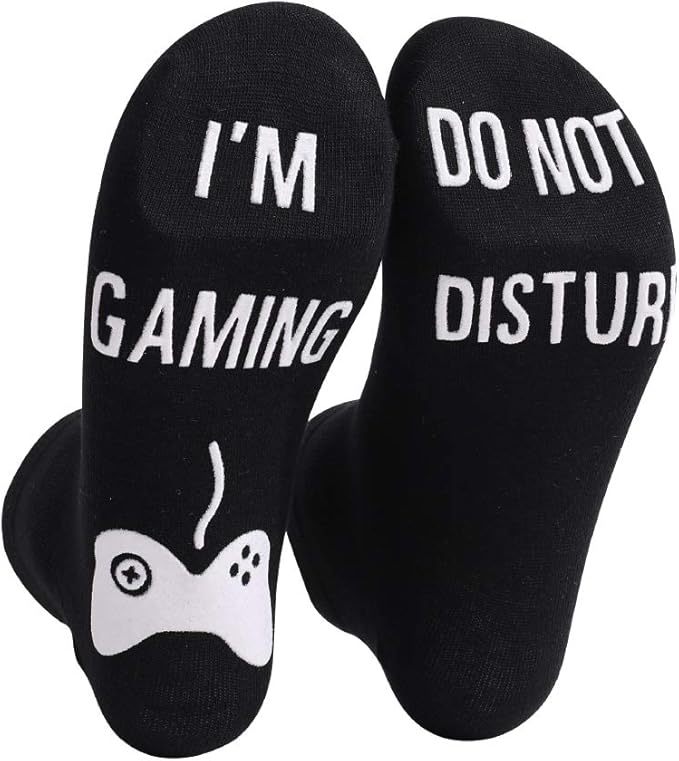 Do Not Disturb I'm Gaming Socks Novelty Christmas Stocking Stuffers Gifts for Kids Sons Boyfriends Husbands Dad Father