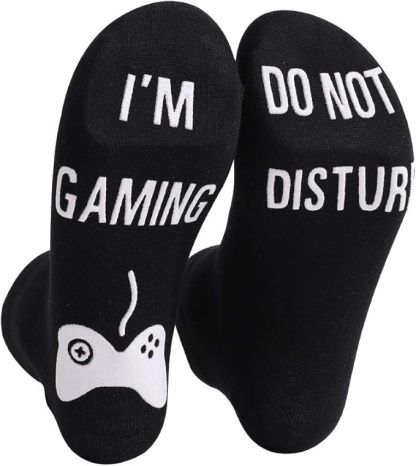 Do Not Disturb I'm Gaming Socks Novelty Christmas Stocking Stuffers Gifts for Kids Sons Boyfriends Husbands Dad Father