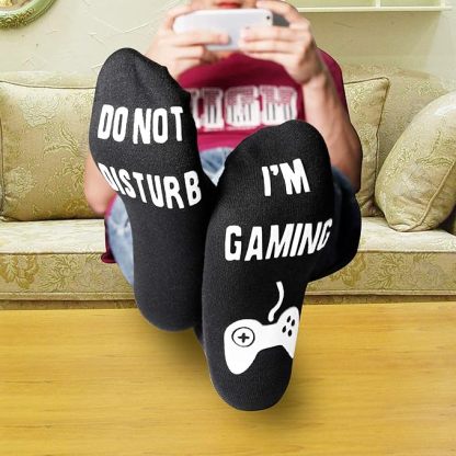 Do Not Disturb I'm Gaming Socks Novelty Christmas Stocking Stuffers Gifts for Kids Sons Boyfriends Husbands Dad Father